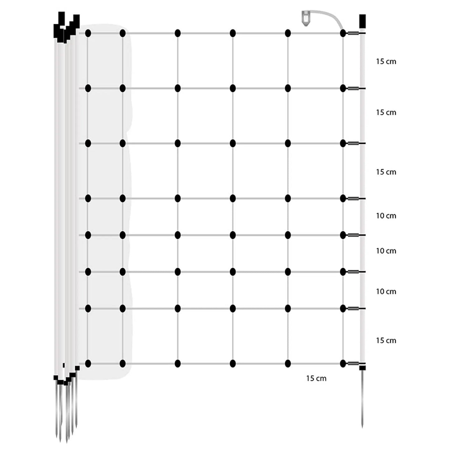 Filet Turbo, blanc, pointe simple, hauteur 90 cm, longueur 50 m