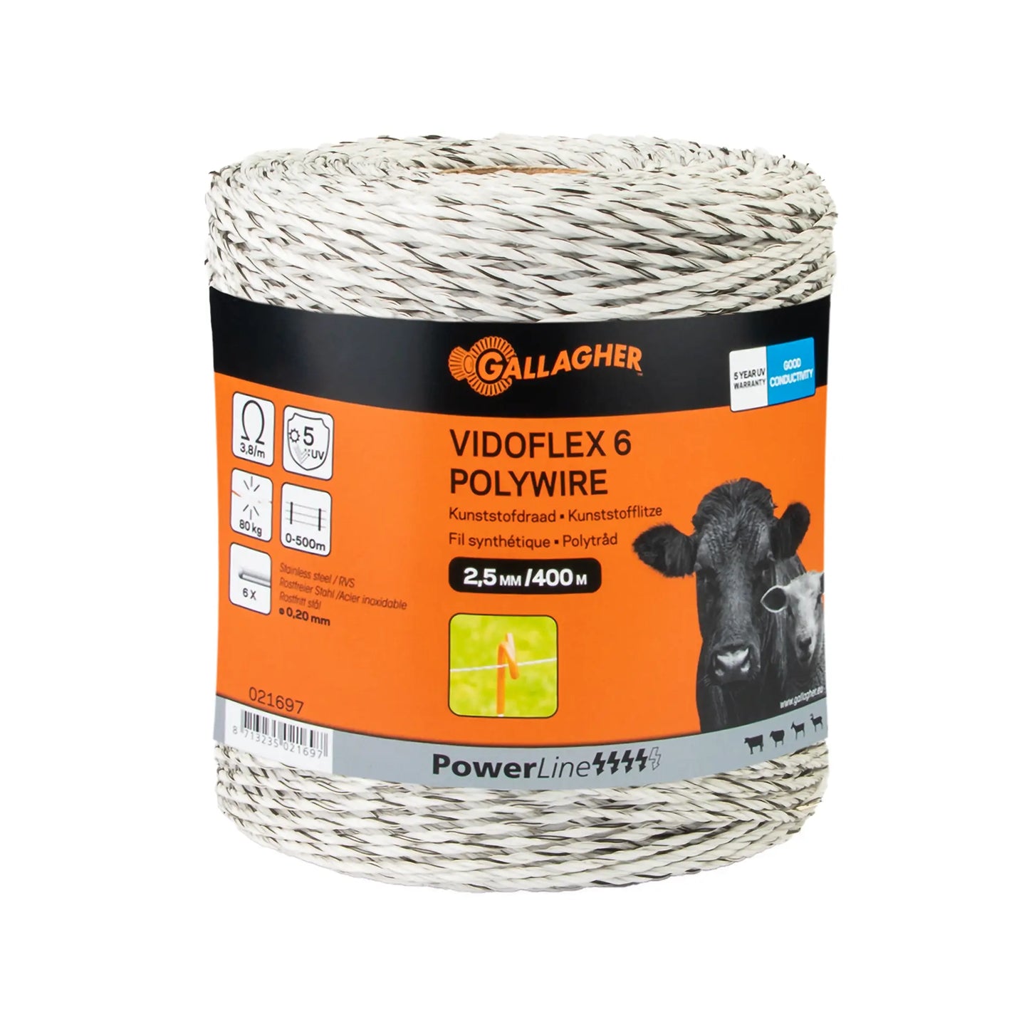 Vidoflex 6 Powerline (blanc, 400 mètre)