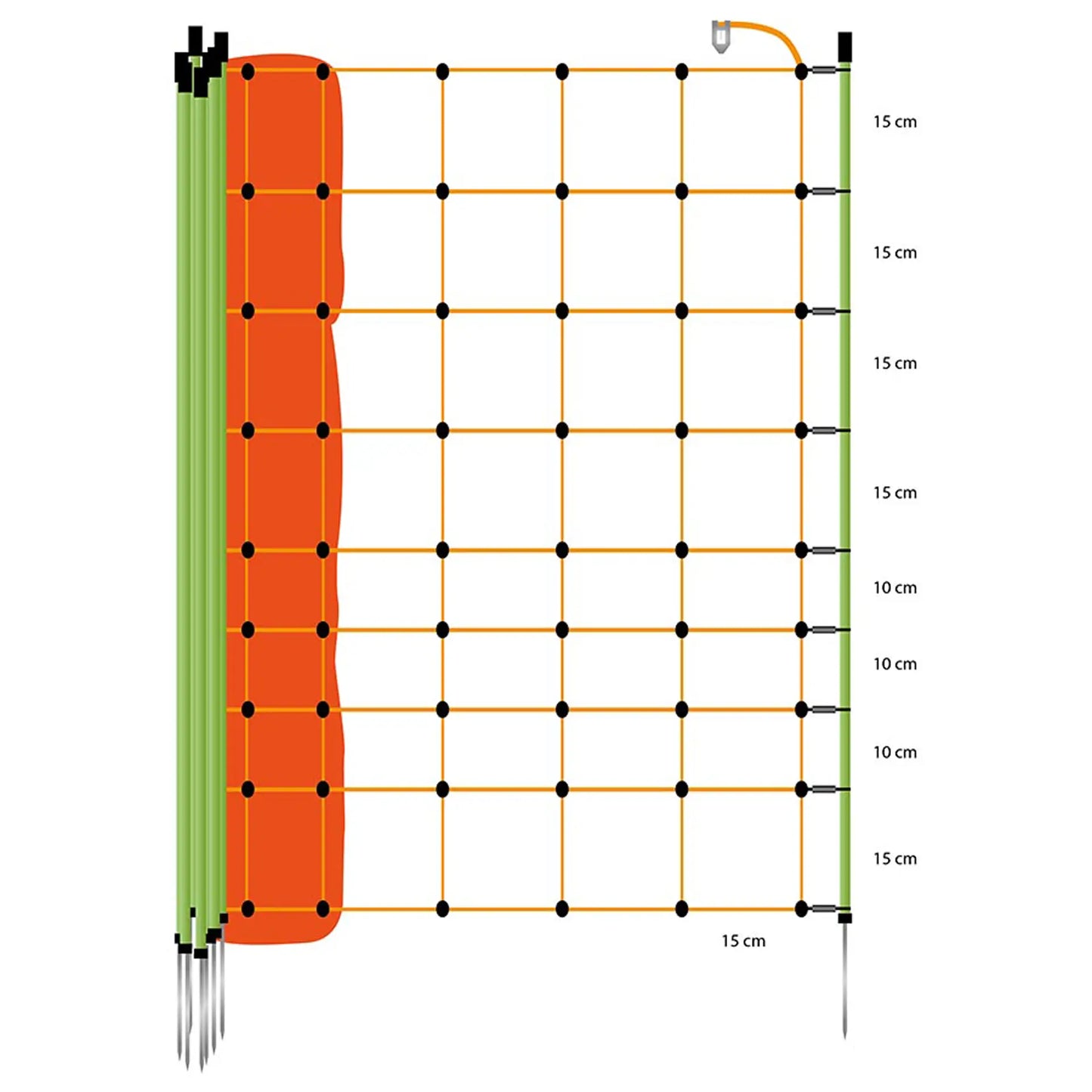 Filet chèvres, pointe simple, hauteur 105 cm, longueur 50 m