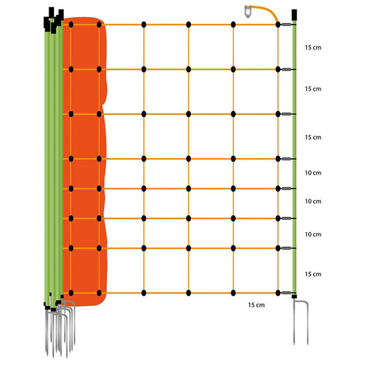 Filet moutons, pointe double, hauteur 90 cm, longueur 50 m