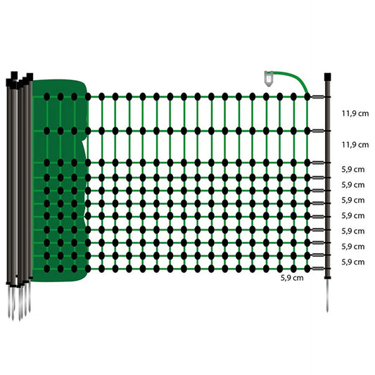 Filet lapins-/hobby, vert, pointe simple, 65cm, 50m