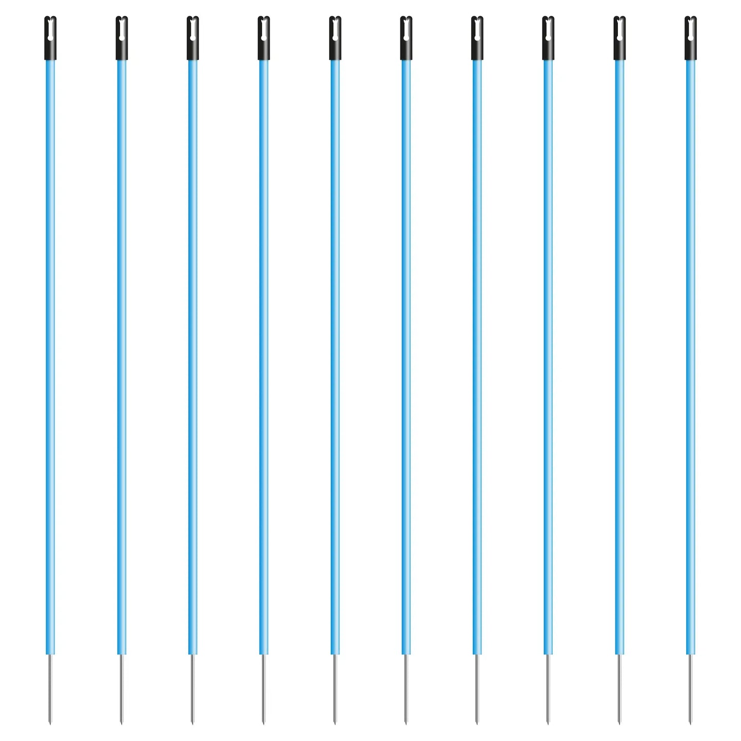 Piquet PVC bleu 1,35m + 0,20m pointe (10 pcs)