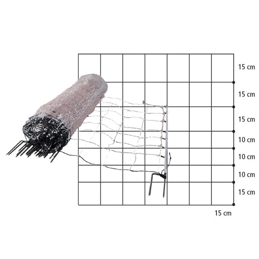 Filet Turbo, blanc, pointe double, hauteur 90 cm, longueur 50 m