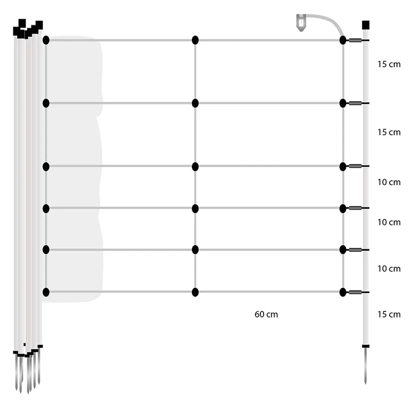Filet sanglier turbo, pointe simple, 75 cm, 50 m
