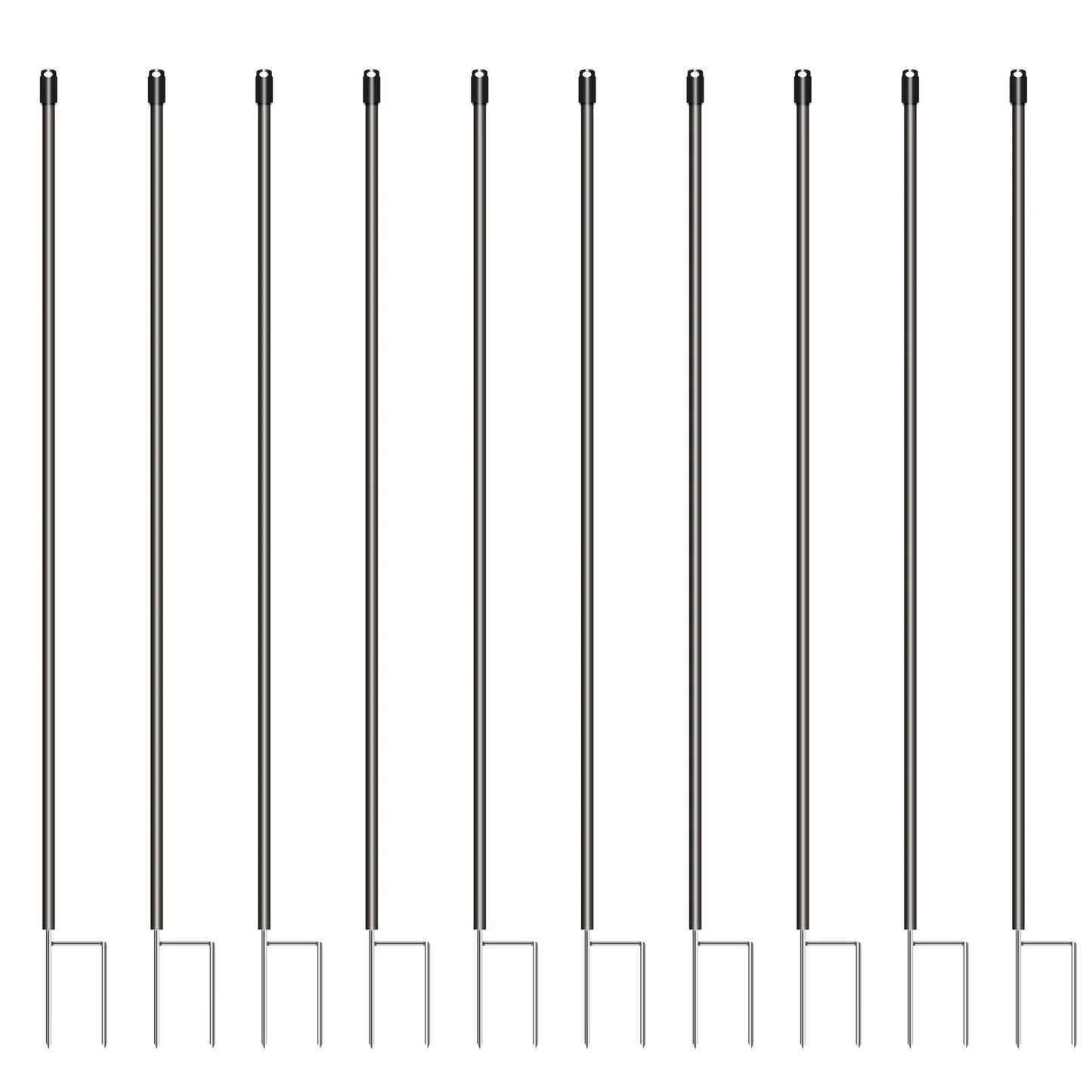 Piquet de cerfs PVC ø19mm - 1,70m noir (10 pcs)