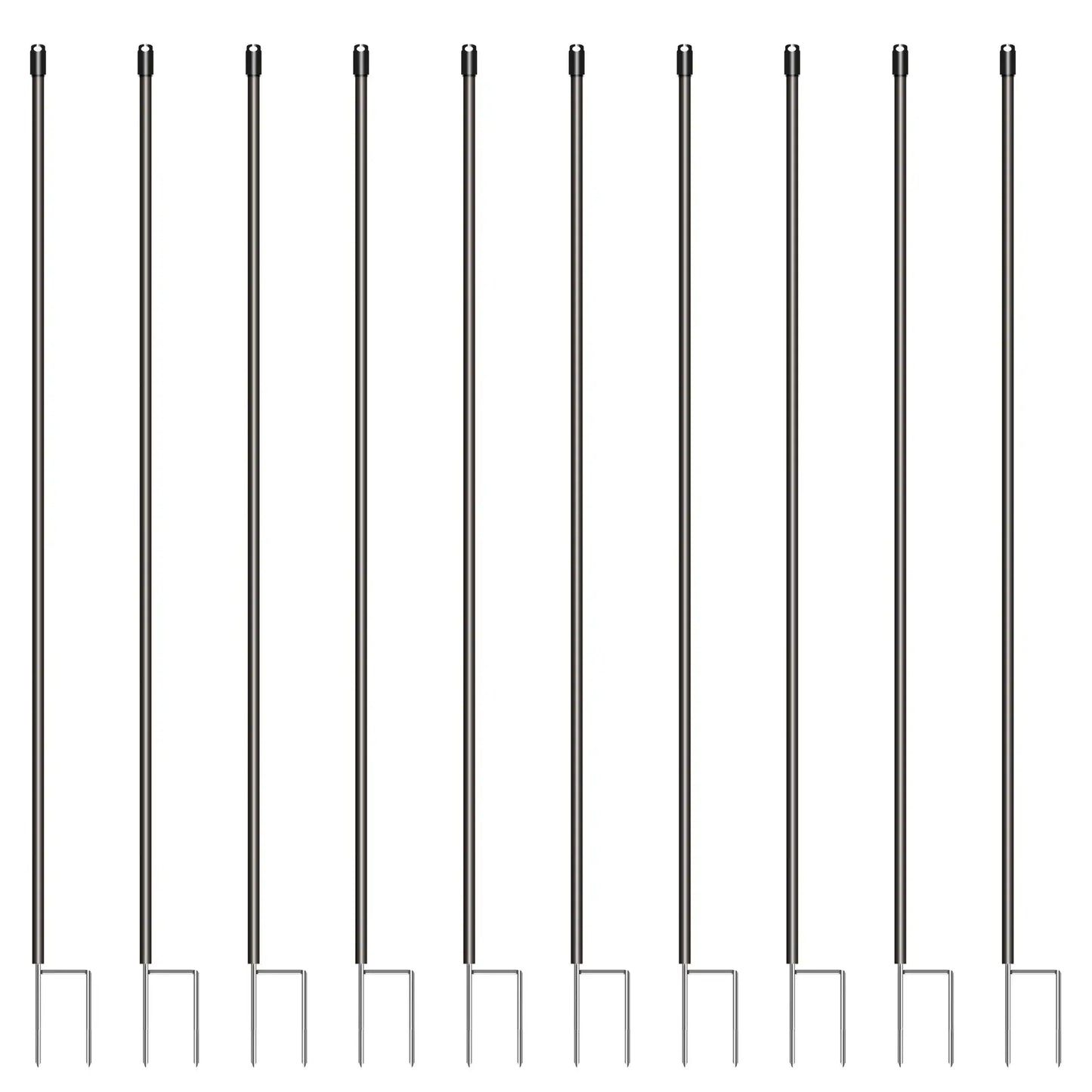 Piquet de cerfs PVC ø19mm - 2,00m noir (10 pcs)