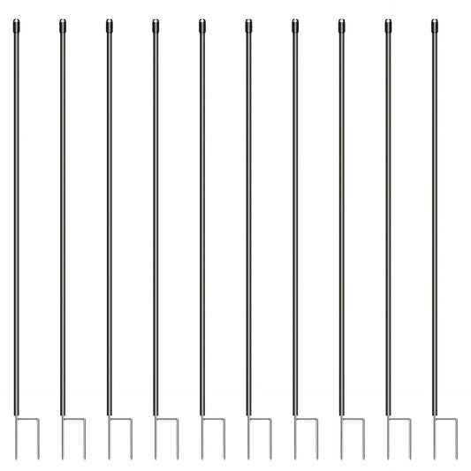 Piquet de cerfs PVC ø19mm - 2,00m noir (10 pcs)