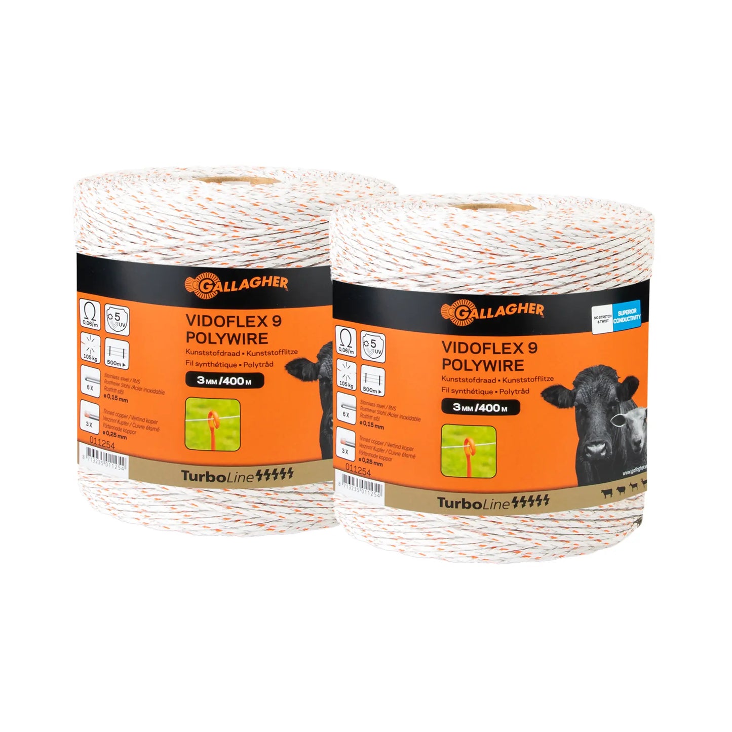 Vidoflex 9 TurboLine (blanc, paquet duo 2x400 mètre)