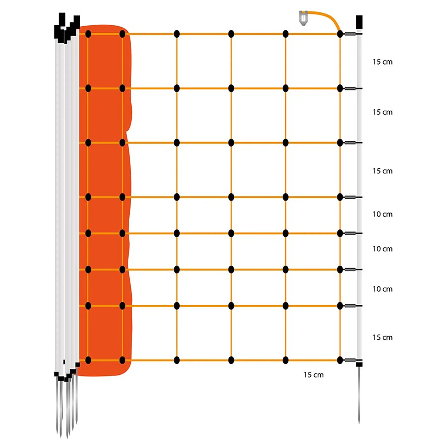 Filet moutons, pointe simple, 90cm, 50m