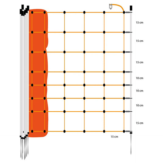 Filet moutons, pointe simple, 90cm, 50m