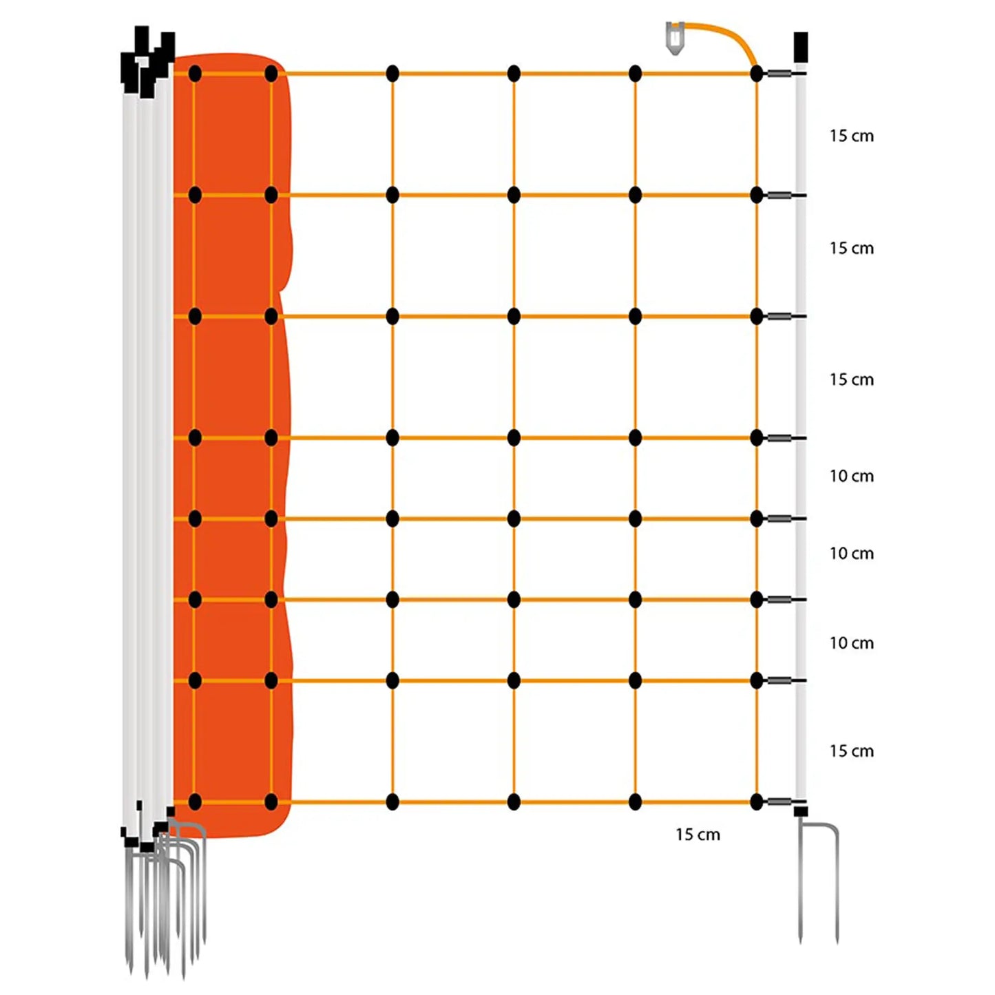 Filet moutons, pointe double, hauteur 90 cm , longueur 50 m