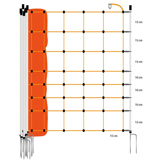 Filet moutons, pointe double, hauteur 90 cm , longueur 50 m