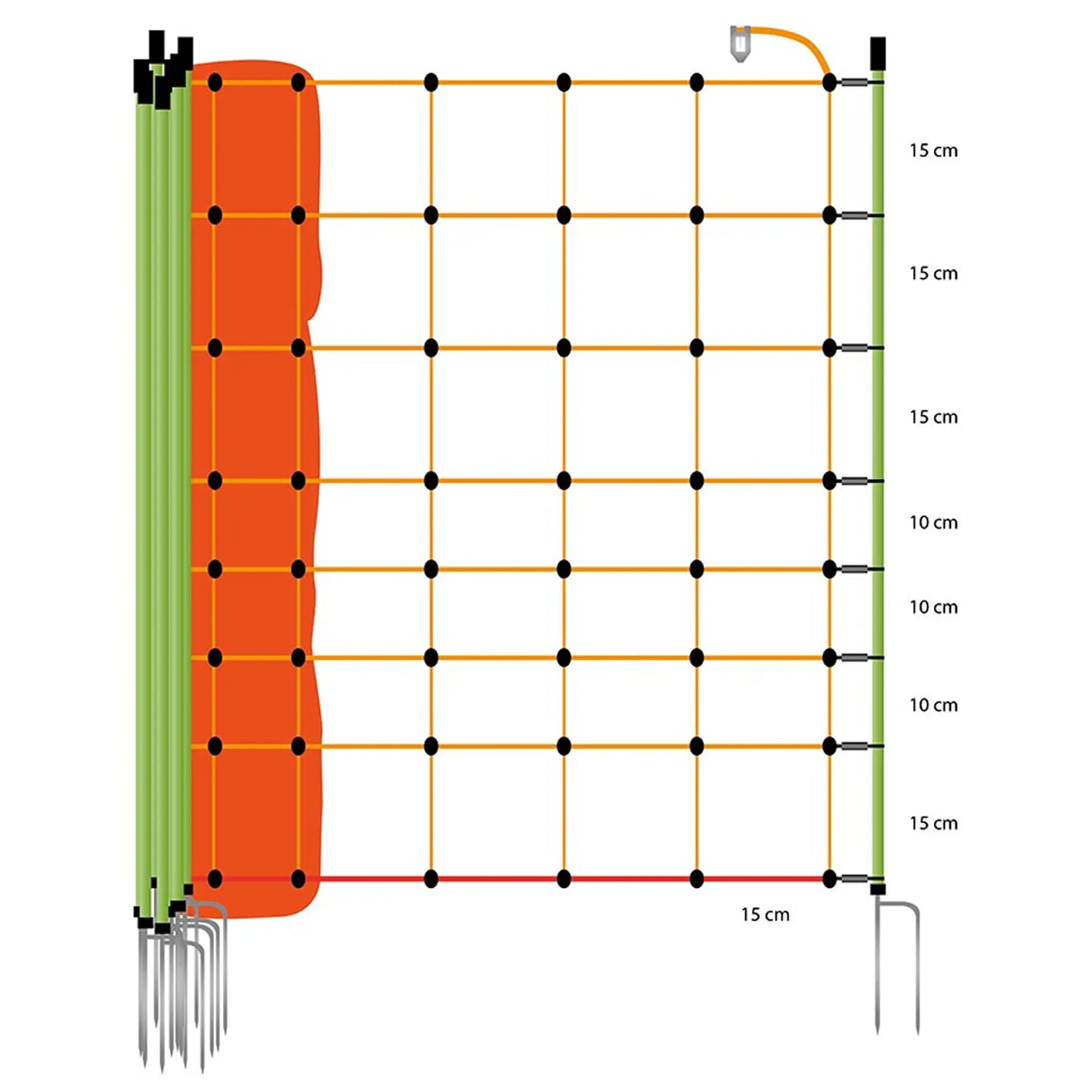 Filet moutons, pointe double, 90 cm, 50 m