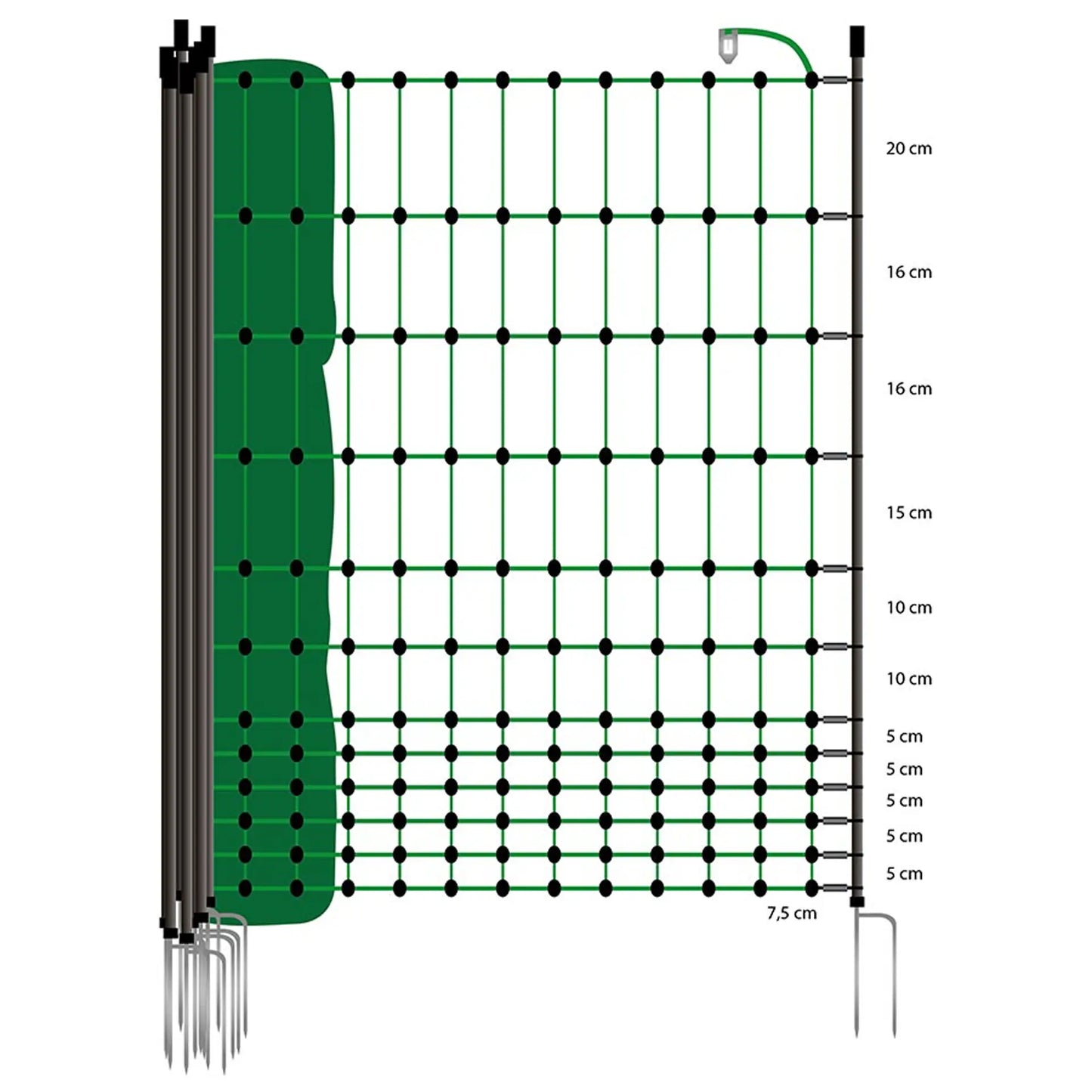 Filet volaille 25m, pointe simple, 112cm