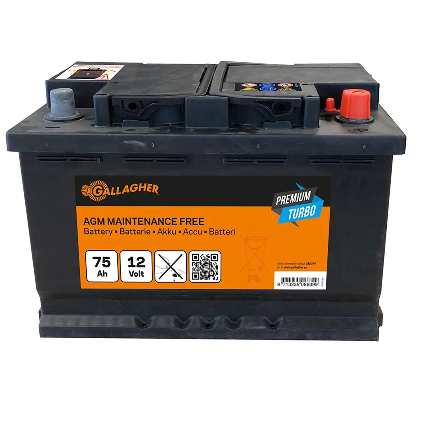 Premium Turbo Batterie AGM 12 V/75 Ah - 278 x 175 x 190