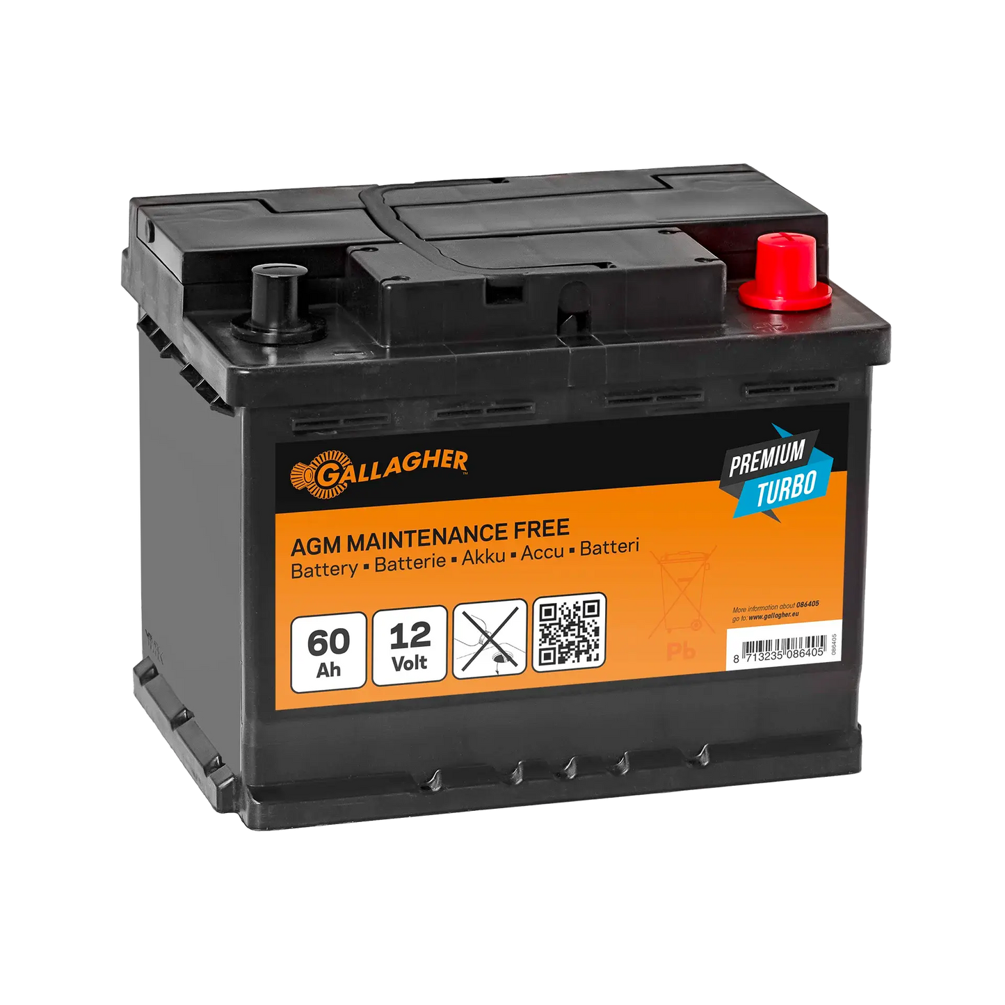 Premium Turbo Batterie AGM 12 V/60 Ah - 242 x 175 x 190