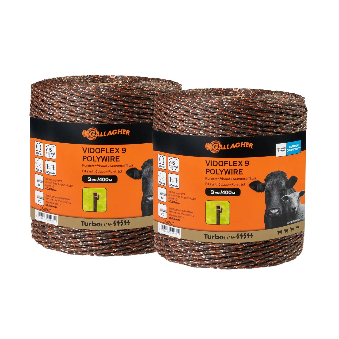 Vidoflex 9 TurboLine (terra, paquet duo 2x400 mètre)