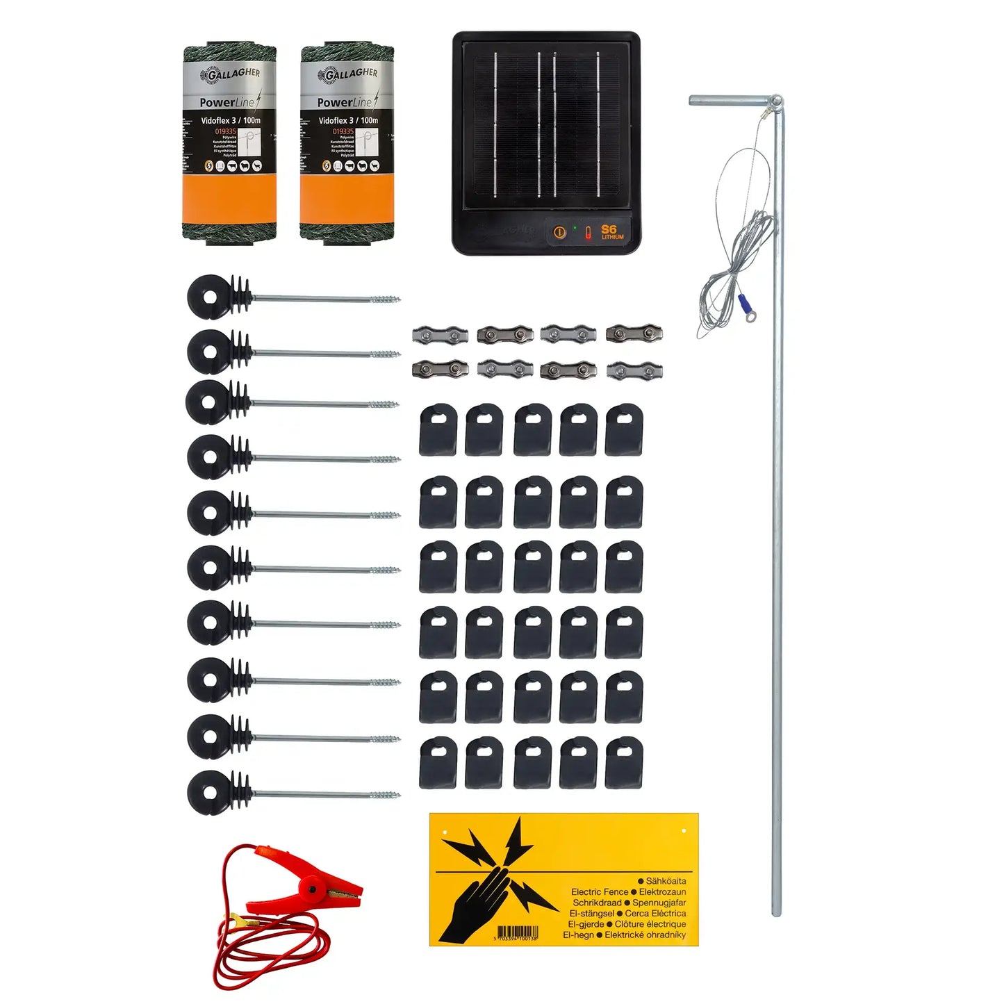 Kit de clôture électrique pour chat S6 Solar