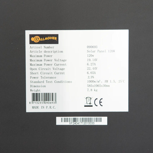Panneau solaire 120w avec régulateur