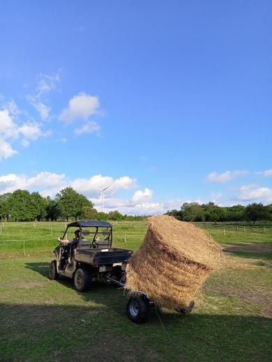 Transporteur a balles de foin